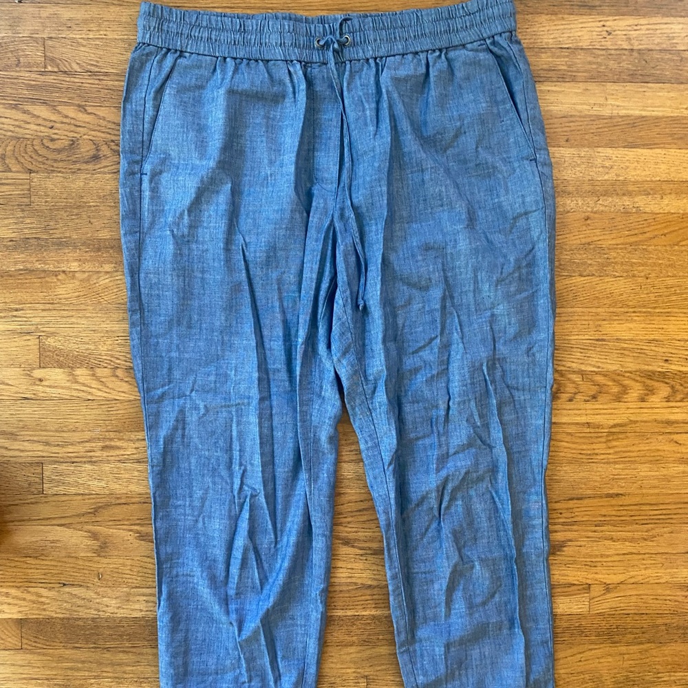 JCREW size 12 chambray drawstring crop pants